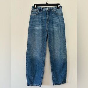 Pilcro high rise straight leg jeans size 26 medium wash cotton denim